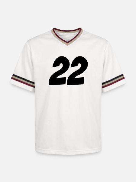 22- - Unisex Football Style Mesh T-Shirt - Offwhite/Bordeaux