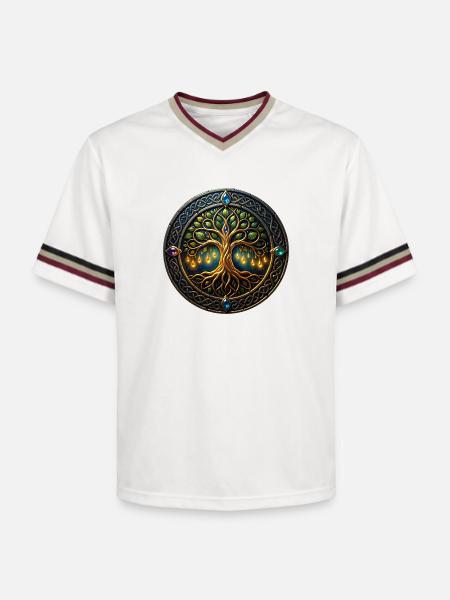 Fantasiebaum des Lichts - Unisex Football Style Mesh T-Shirt - Offwhite/Bordeaux