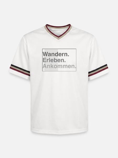 Wandern erleben - Unisex Football Style Mesh T-Shirt - Offwhite/Bordeaux