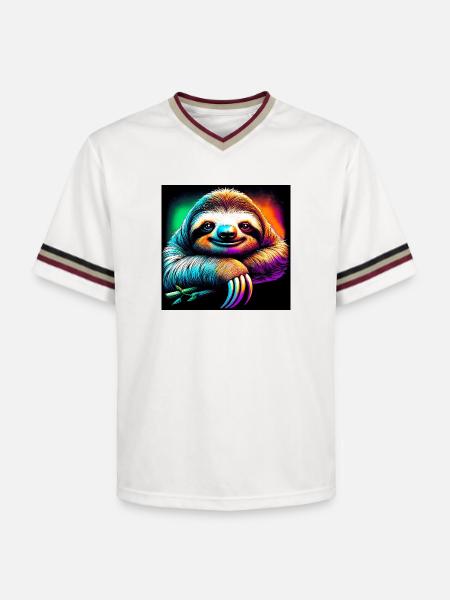 Faultier - Unisex Football Style Mesh T-Shirt - Offwhite/Bordeaux