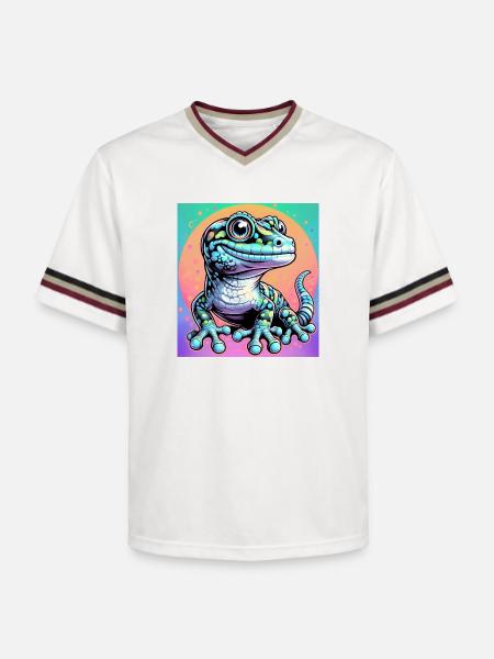 Gecko - Unisex Football Style Mesh T-Shirt - Offwhite/Bordeaux
