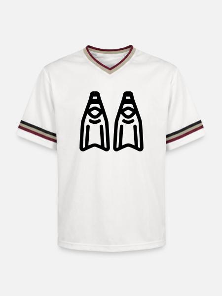 Tauchflossen - Unisex Football Style Mesh T-Shirt - Offwhite/Bordeaux