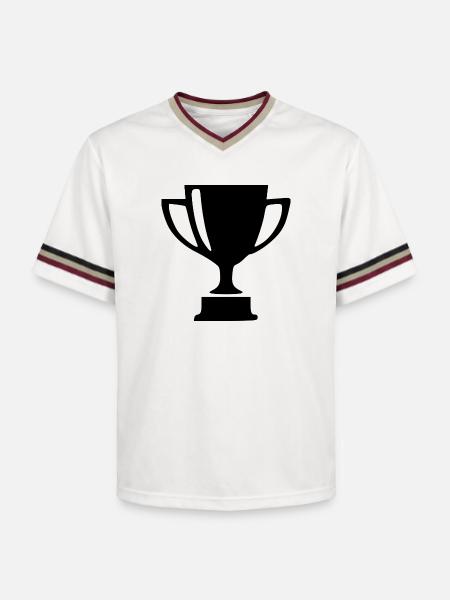 Cup Sports Competition Gift - Unisex Football Style Mesh T-Shirt - offwhite/burgundy
