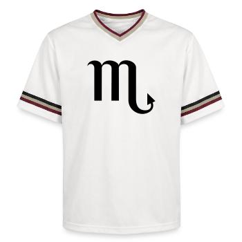 Sternzeichen Skorpion - Unisex Football Style Mesh T-Shirt - Offwhite/Bordeaux - Vorne - AI Model Male 178 light (178cm) & AI Model Male 178 dark (178cm)