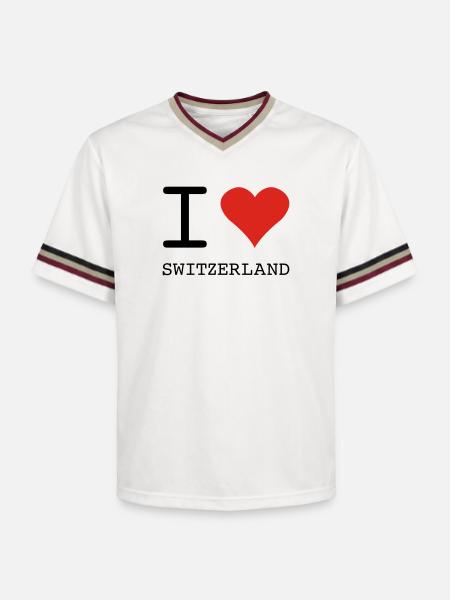 I LOVE SWITZERLAND - T-shirt de foot unisexe en mesh - blanc cassé/bordeaux