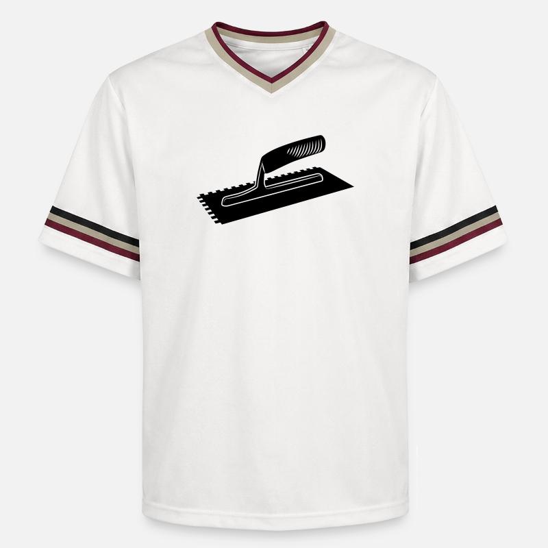 Fliesenkleber oder Leimkamm - Unisex Football Style Mesh T-Shirt - Offwhite/Bordeaux
