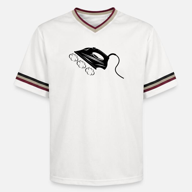 Dampfbügeleisen oder Bügeleisen - Unisex Football Style Mesh T-Shirt - Offwhite/Bordeaux