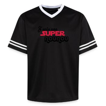 J'suis une super nounou - T-shirt de foot unisexe en mesh - blanc cassé/bordeaux - Devant - AI Model Male 178 light (178cm) & AI Model Male 178 dark (178cm)
