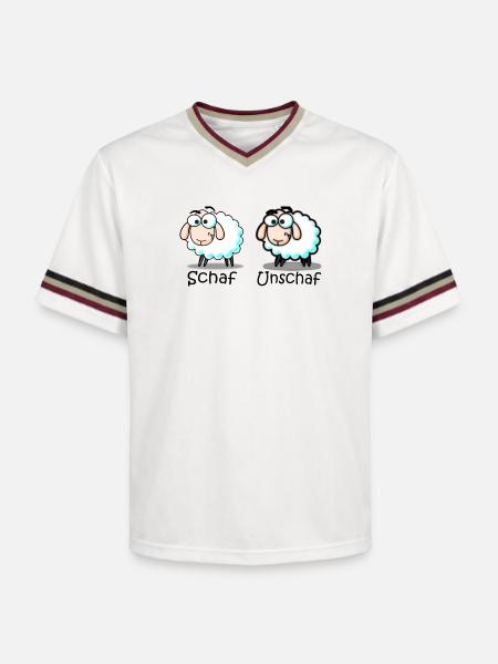 sheep - Unisex Football Style Mesh T-Shirt - offwhite/burgundy
