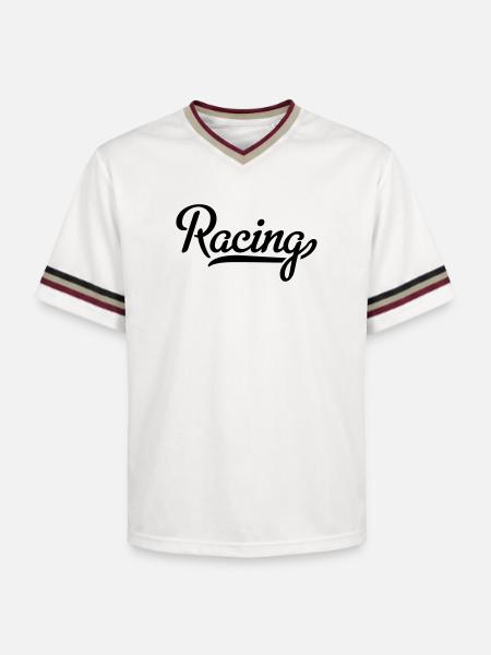 6061912 121984375 racing - Unisex Football Style Mesh T-Shirt - offwhite/burgundy