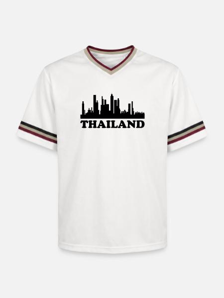 Skyline de Thaïlande - T-shirt de foot unisexe en mesh - blanc cassé/bordeaux