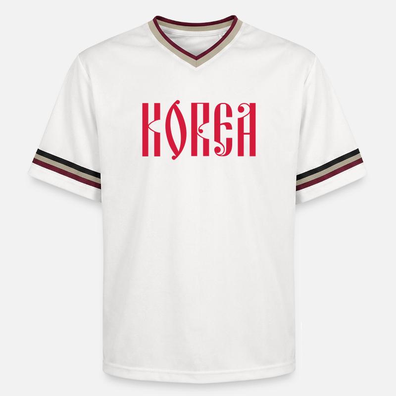 CORÉE - T-shirt de foot unisexe en mesh - blanc cassé/bordeaux