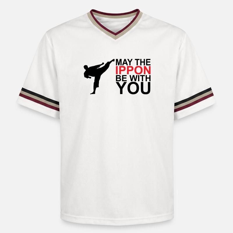 Que l’Ippon soit avec vous - T-shirt de foot unisexe en mesh - blanc cassé/bordeaux