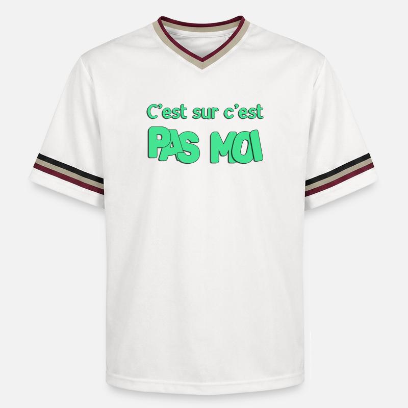 C'est sur c'est pas moi - Unisex Football Style Mesh T-Shirt - blanc cassé/bordeaux