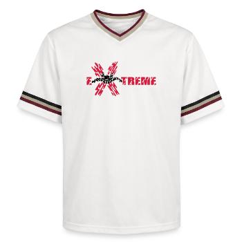 skydiver extreme - Unisex Football Style Mesh T-Shirt - offwhite/burgundy - Front - AI Model Male 178 light (178cm) & AI Model Male 178 dark (178cm)