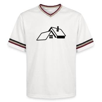 Logo transparent de la maison - T-shirt de foot unisexe en mesh - blanc cassé/bordeaux - Devant - AI Model Male 178 light (178cm) & AI Model Male 178 dark (178cm)
