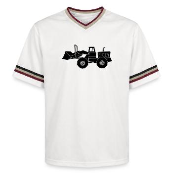 Transparent Bulldozer - Unisex Football Style Mesh T-Shirt - offwhite/burgundy - Front - AI Model Male 178 light (178cm) & AI Model Male 178 dark (178cm)