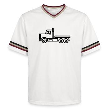 camion - T-shirt de foot unisexe en mesh - blanc cassé/bordeaux - Devant - AI Model Male 178 light (178cm) & AI Model Male 178 dark (178cm)