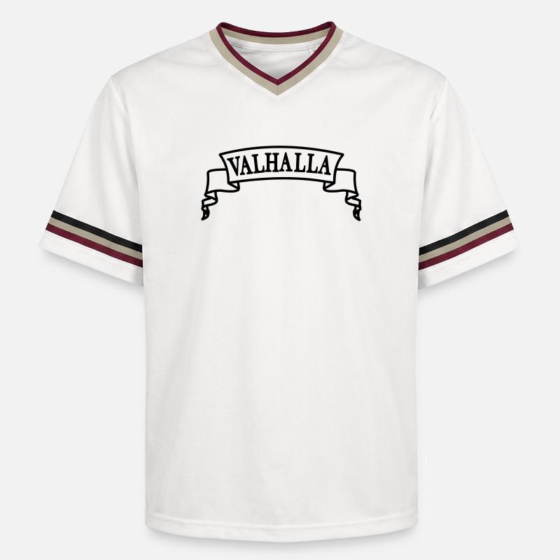 Valhalla dans la bannière - T-shirt de foot unisexe en mesh - blanc cassé/bordeaux