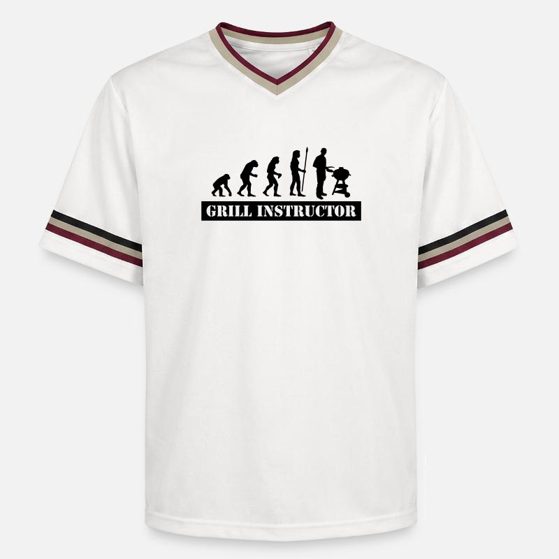 evolution grill instructor - Unisex Football Style Mesh T-Shirt - Offwhite/Bordeaux