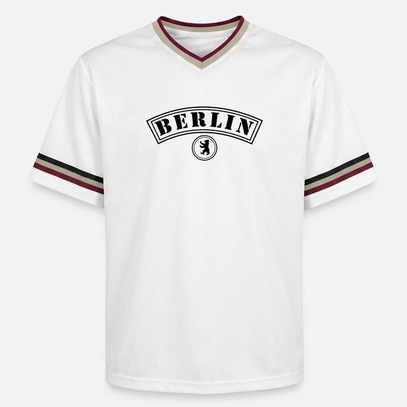 Berlin avec ours - T-shirt de foot unisexe en mesh - blanc cassé/bordeaux