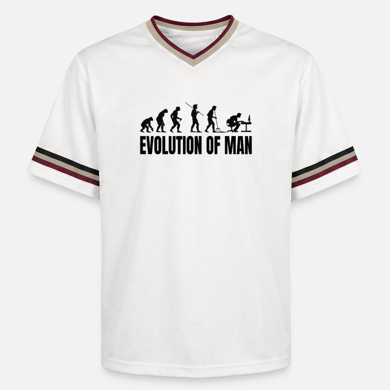 Programmierer Computerfreak Evolution - Unisex Football Style Mesh T-Shirt - Offwhite/Bordeaux