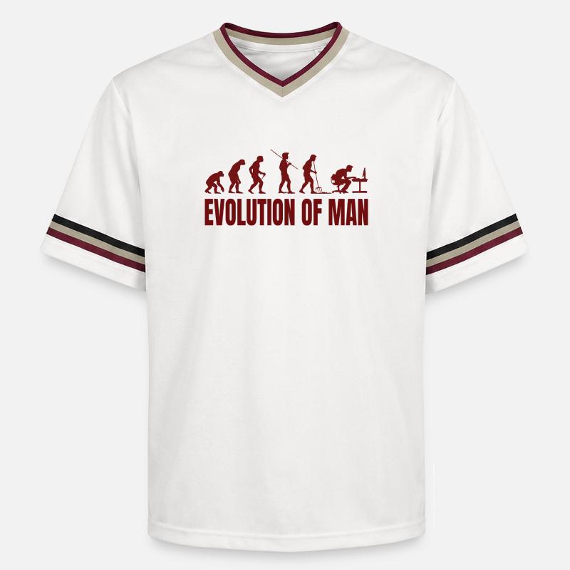 Computer PC Evolution Computer Scientist Programmer - Unisex Football Style Mesh T-Shirt - offwhite/burgundy