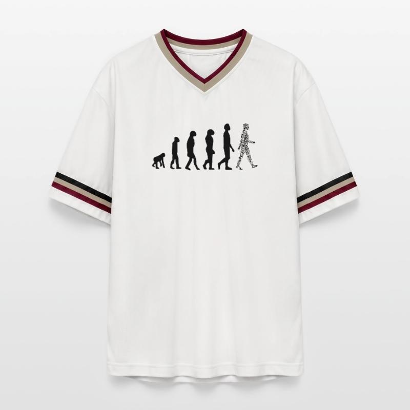 Evolution QR code - Humour pass sanitaire T-shirt de foot unisexe en mesh
