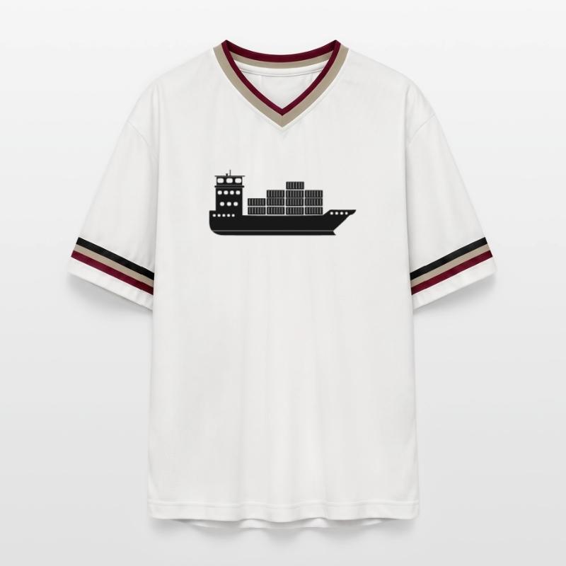 Seecontainerschiff oder Boot mit Containern Unisex Football Style Mesh T-Shirt