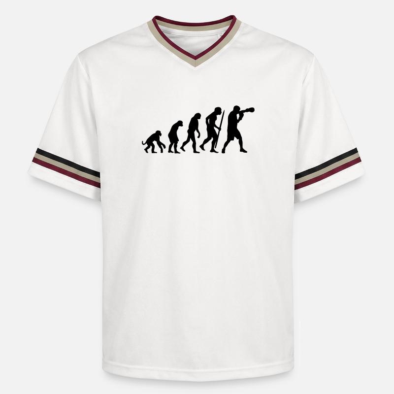 Evolution de la boxe - Unisex Football Style Mesh T-Shirt - blanc cassé/bordeaux