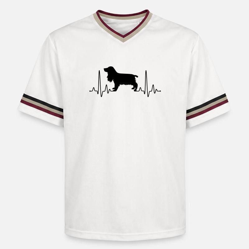 Cocker Spaniel Plus - Unisex Football Style Mesh T-Shirt - Offwhite/Bordeaux