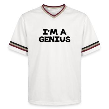 I'm a Genius - T-shirt de foot unisexe en mesh - blanc cassé/bordeaux - Devant - AI Model Male 178 light (178cm) & AI Model Male 178 dark (178cm)