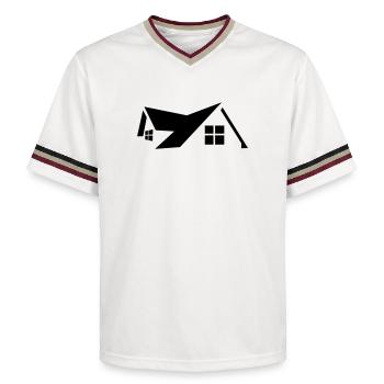 Logo house - Unisex Football Style Mesh T-Shirt - offwhite/burgundy - Front - AI Model Male 178 light (178cm) & AI Model Male 178 dark (178cm)