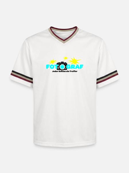 Fotograf Fotografin Fotokamera - Unisex Football Style Mesh T-Shirt - Offwhite/Bordeaux