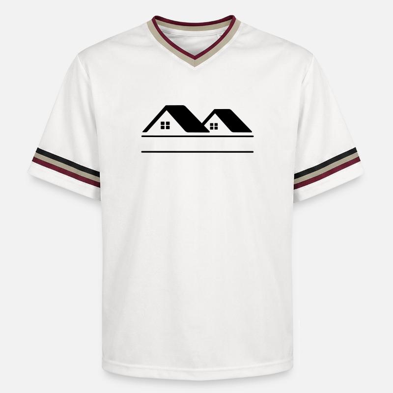 Häuser-Textbanner - Unisex Football Style Mesh T-Shirt - Offwhite/Bordeaux