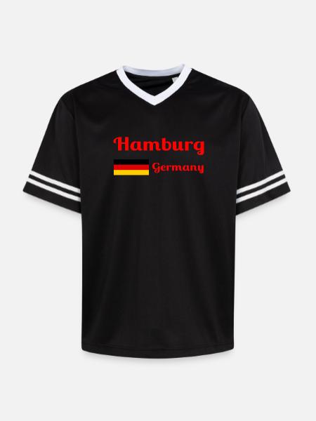 Hamburg Germany- Stylish prints - Unisex Football Style Mesh T-Shirt - offwhite/burgundy