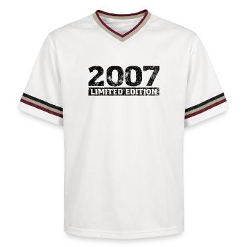 Edition Limitée 2007 Anniversaire Millésime 2007 - T-shirt de foot unisexe en mesh - blanc cassé/bordeaux - Devant - AI Model Male 178 light (178cm) & AI Model Male 178 dark (178cm)