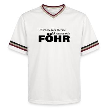 Therapie FÖHR - Unisex Football Style Mesh T-Shirt - Offwhite/Bordeaux - Vorne - AI Model Male 178 light (178cm) & AI Model Male 178 dark (178cm)
