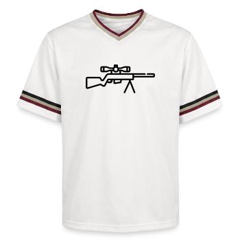 sniper - Unisex Football Style Mesh T-Shirt - offwhite/burgundy - Front - AI Model Male 178 light (178cm) & AI Model Male 178 dark (178cm)