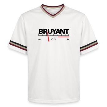 Laut - Unisex Football Style Mesh T-Shirt - Offwhite/Bordeaux - Vorne - AI Model Male 178 light (178cm) & AI Model Male 178 dark (178cm)