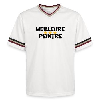 Beste Maler - Unisex Football Style Mesh T-Shirt - Offwhite/Bordeaux - Vorne - AI Model Male 178 light (178cm) & AI Model Male 178 dark (178cm)