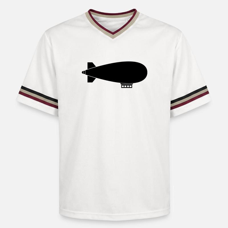 Dirigeable - Unisex Football Style Mesh T-Shirt - blanc cassé/bordeaux