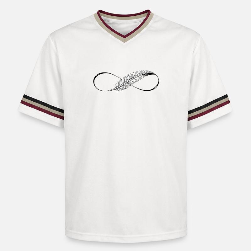 Lignes mignonnes Infinity Spring - Unisex Football Style Mesh T-Shirt - blanc cassé/bordeaux