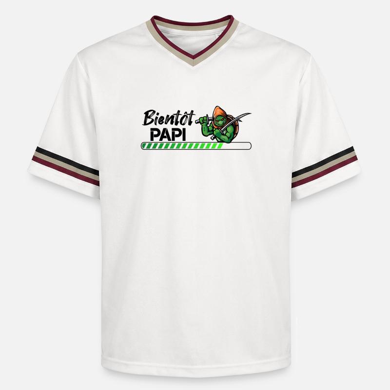 Bientôt papi ninja - T-shirt de foot unisexe en mesh - blanc cassé/bordeaux
