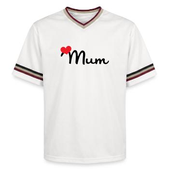 Maman d'Amour - Muttertag - Unisex Football Style Mesh T-Shirt - Offwhite/Bordeaux - Vorne - AI Model Male 178 light (178cm) & AI Model Male 178 dark (178cm)
