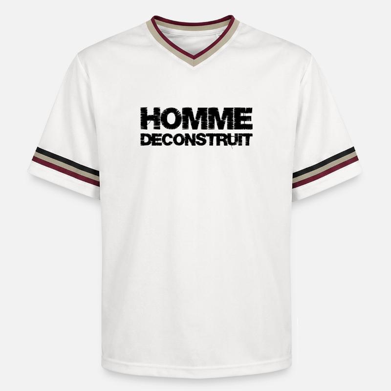 Homme déconstruit - T-shirt de foot unisexe en mesh - blanc cassé/bordeaux