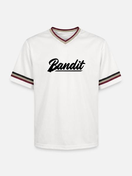 bandit motorcykel rebell patch mærkat klistermærker - Unisex fodbold-T-shirt i mesh - offwhite/bordeaux
