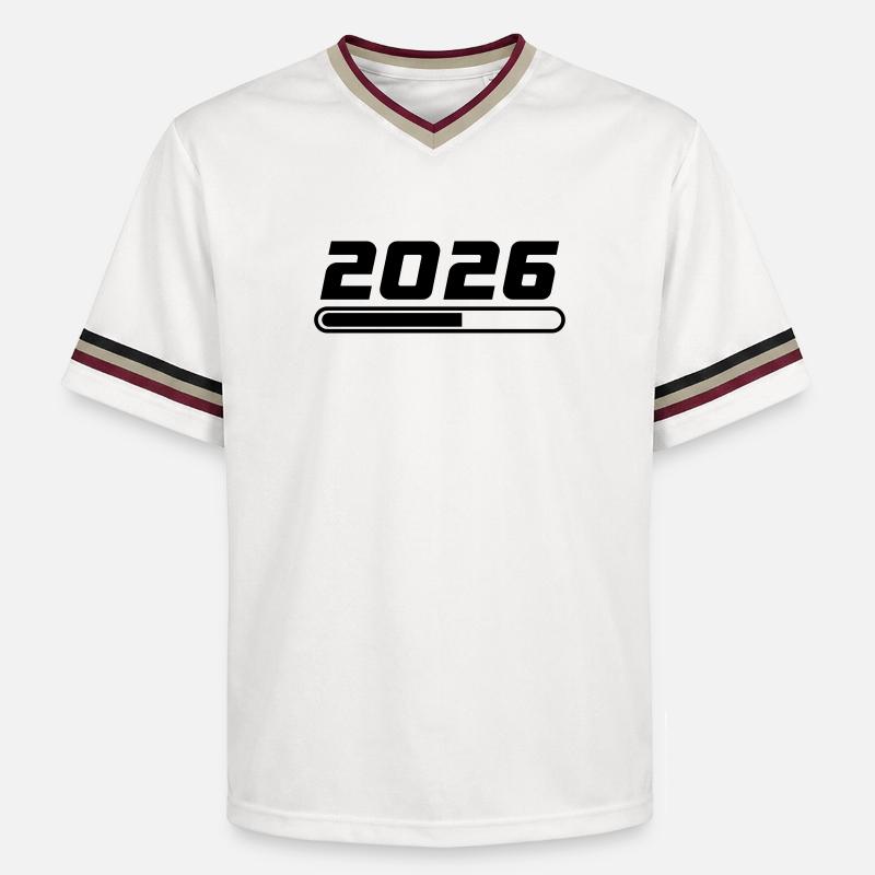2026 Loading - Unisex Football Style Mesh T-Shirt - Offwhite/Bordeaux