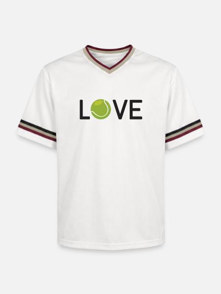 Tennis-Liebhaber - Unisex Football Style Mesh T-Shirt - Offwhite/Bordeaux