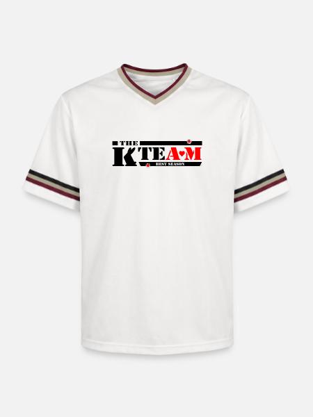 The K Team - Unisex Football Style Mesh T-Shirt - Offwhite/Bordeaux